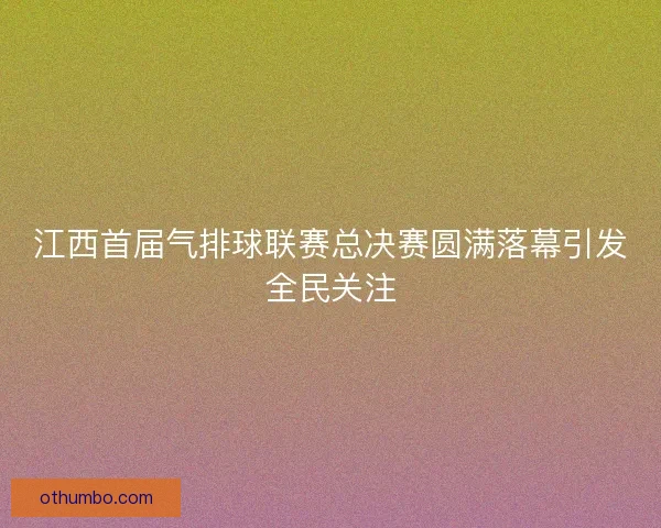 江西首届气排球联赛总决赛圆满落幕引发全民关注