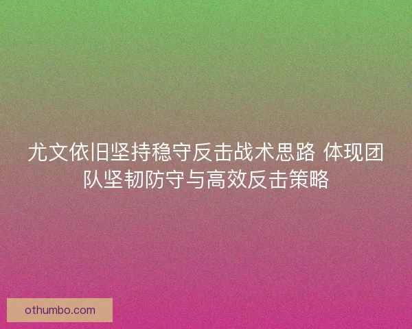 尤文依旧坚持稳守反击战术思路 体现团队坚韧防守与高效反击策略