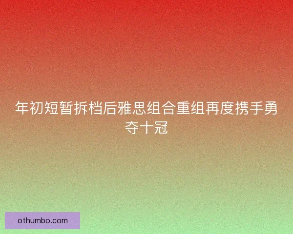 年初短暂拆档后雅思组合重组再度携手勇夺十冠